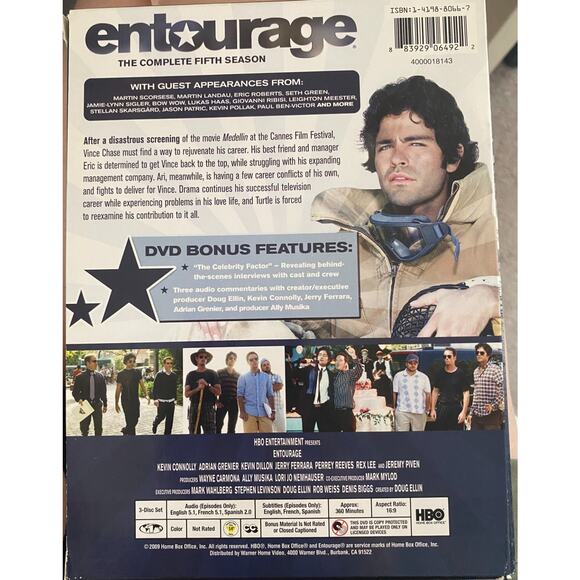 Entourage: the Complete Fifth Season TV (DVD) HBO Television 3 Disc Set w/ Bonus - Picture 2 of 2